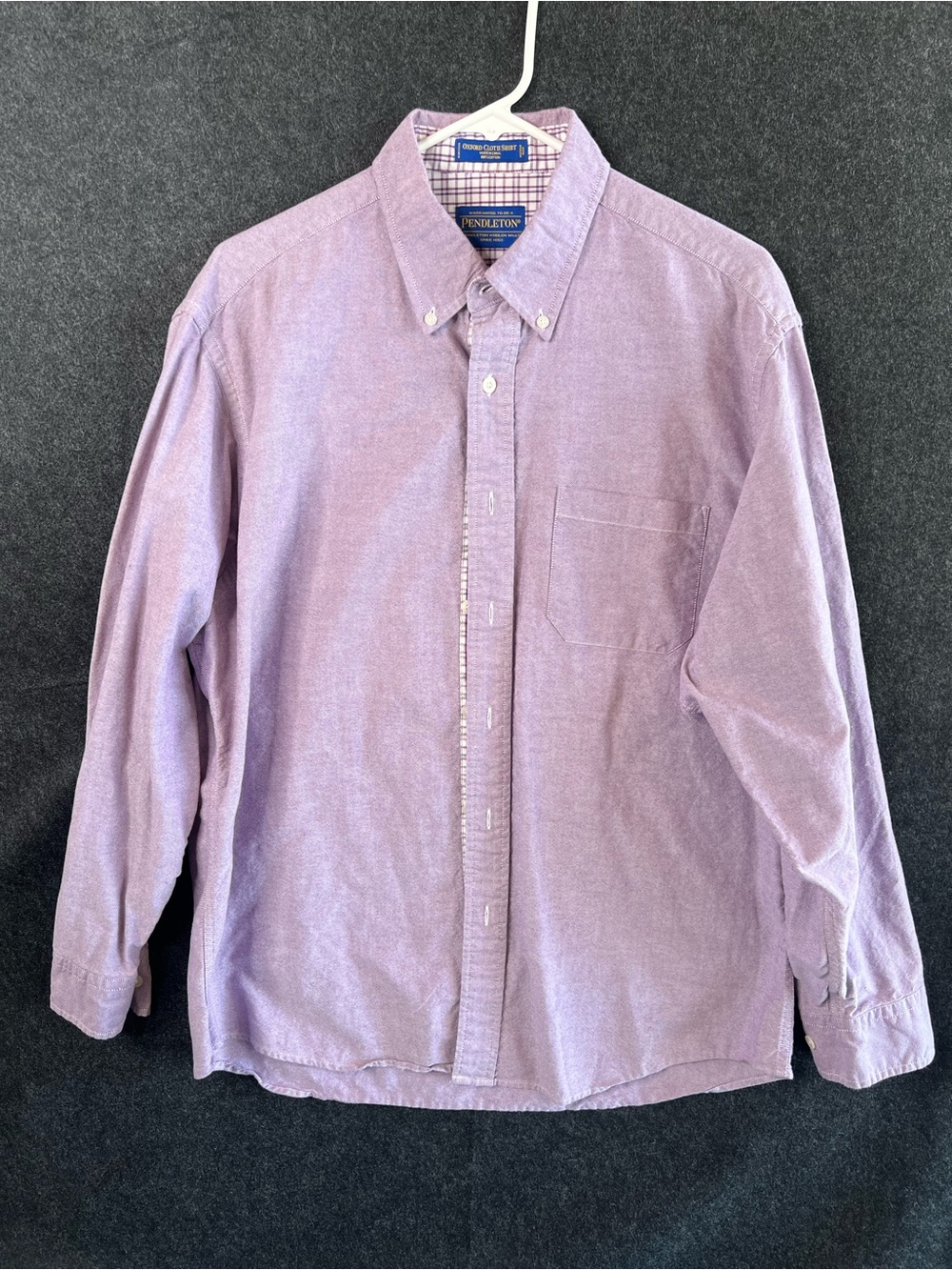 Pendleton Button-Down Purple Shirt Oxford Cloth 100% Cotton Men’s Size L